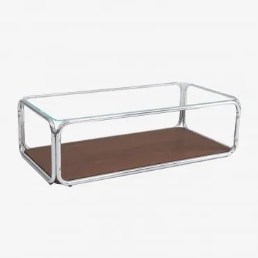 Rectangulaire Salontafel 120x60 Cm Van Ijzer En Gehard Glas Kavena Transparant - Sklum