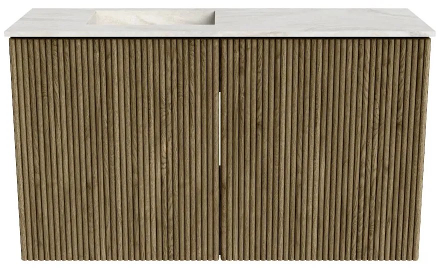 Mondiaz Joya DLux 70cm toiletmeubel dusk met wastafel faye links 1 kraangat ostra