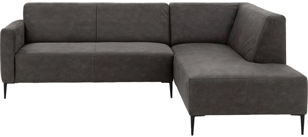 Goossens Key West antraciet, micro leer, 2,5-zits, modern design met ligelement rechts