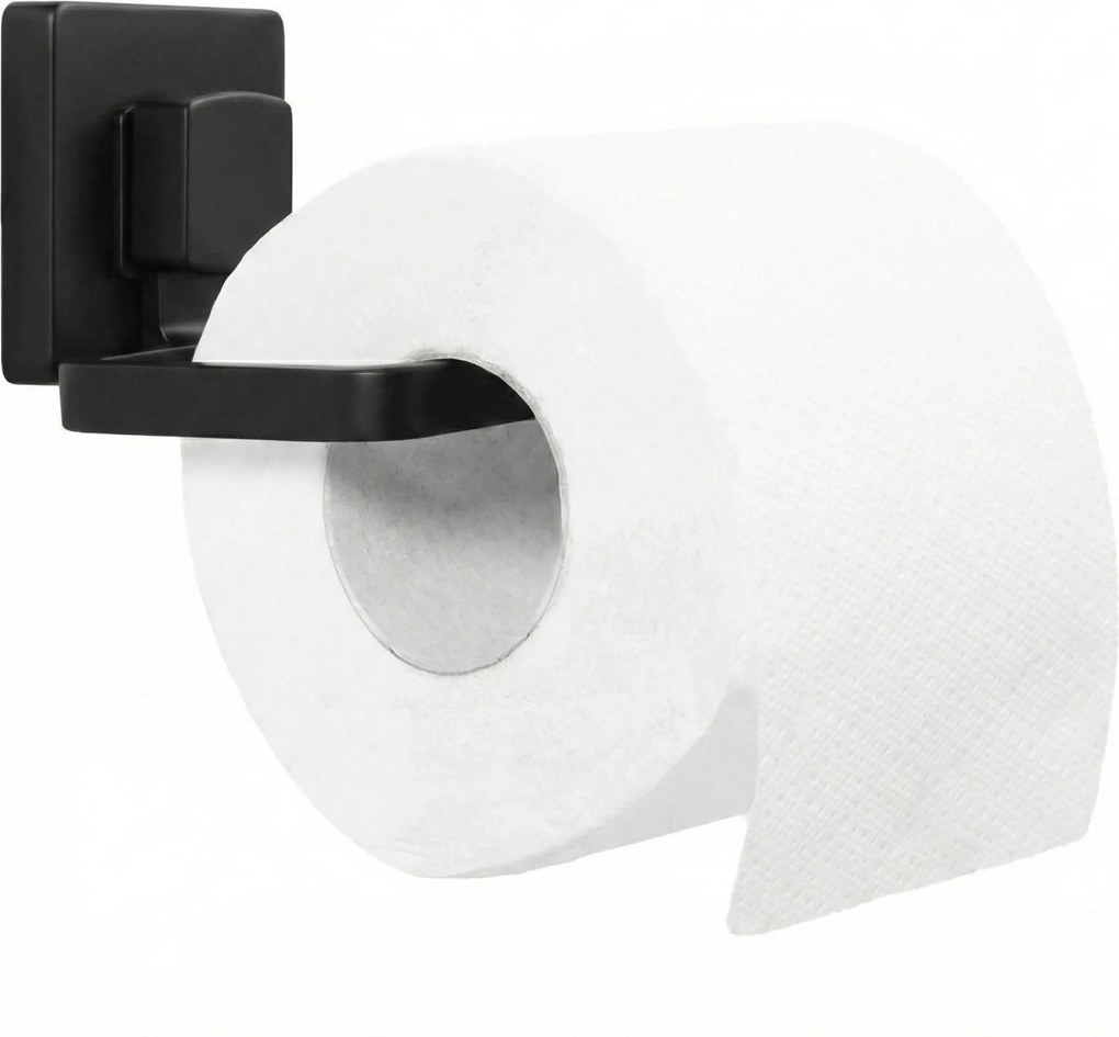 UCHWYT NA PAPIER TOALETOWY BEZ WIERCENIA CZARNY 381698
