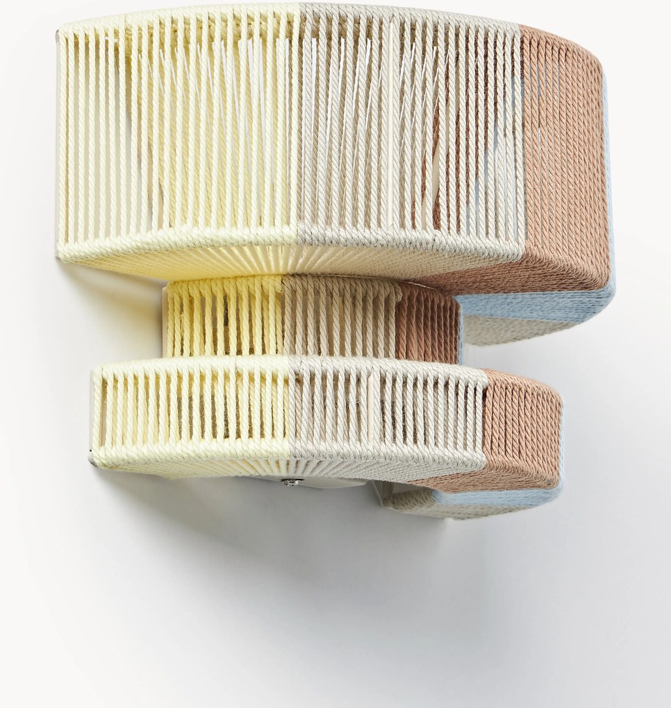 Grote wandlamp Lace van linnen draad