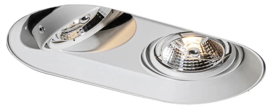 Afgeronde inbouwspot wit GU10 70mm 2-lichts - Hubs
