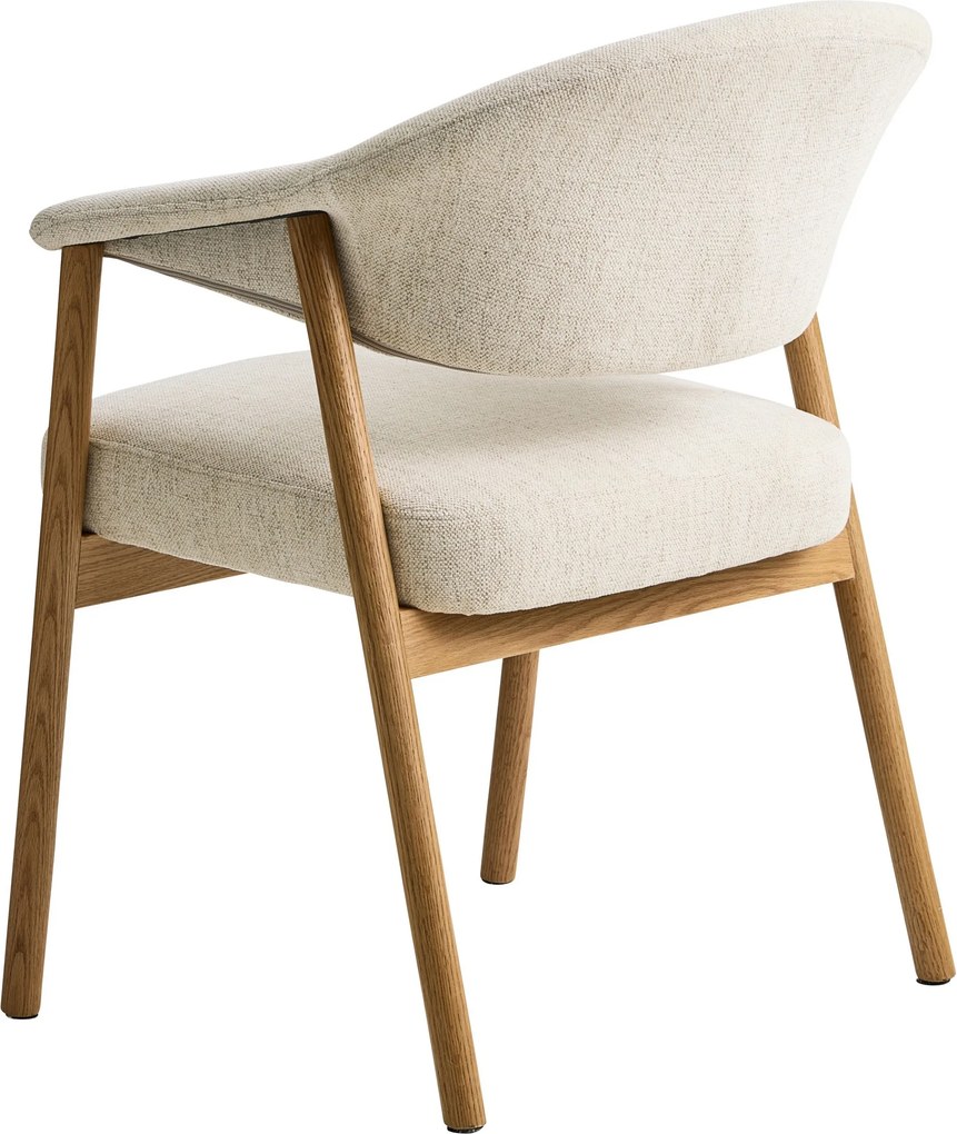 GARDA crème beige (stof Harmony 110) / natuurlijk eiken - GESTOFFEERDE STOEL VOOR WOONKAMER/EETKAMER