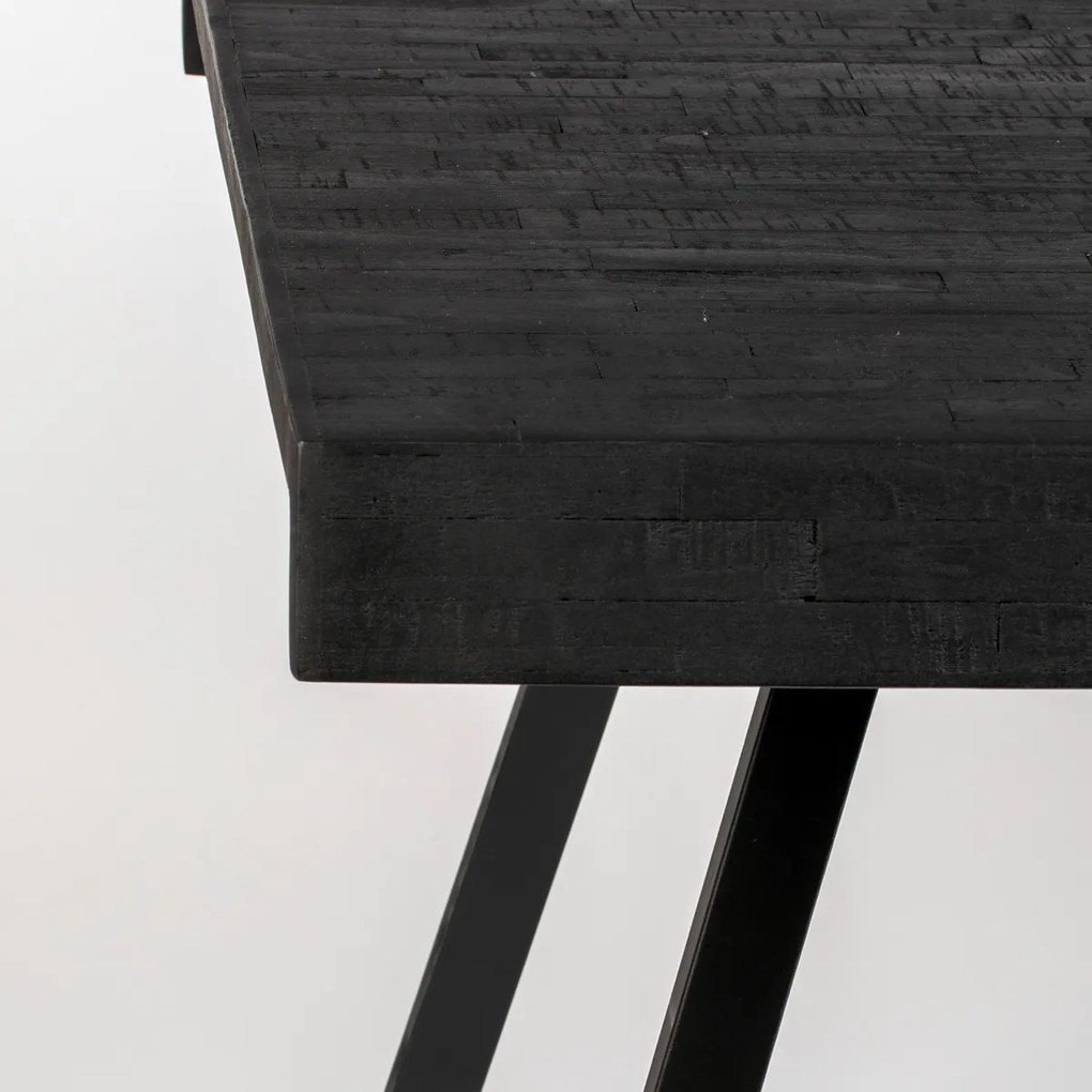 Lavis Suri Black Eettafel Van Gerecycled Teak Zwart 180 X 90 Cm - 180 X 90cm.