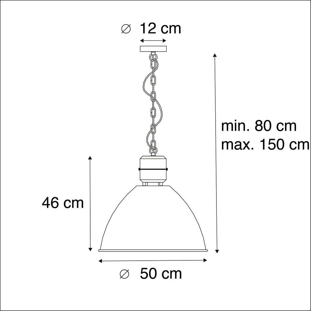 Industriële hanglamp roestbruin - Flynn