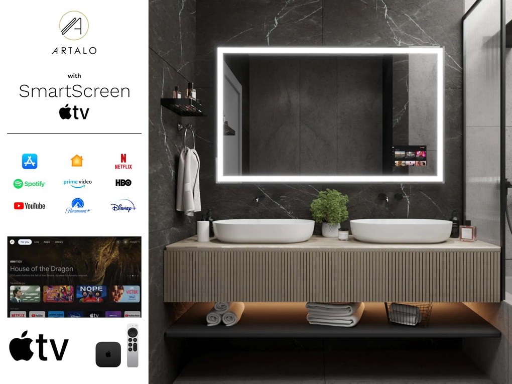 LED-spiegel in lijst voor de badkamer M1