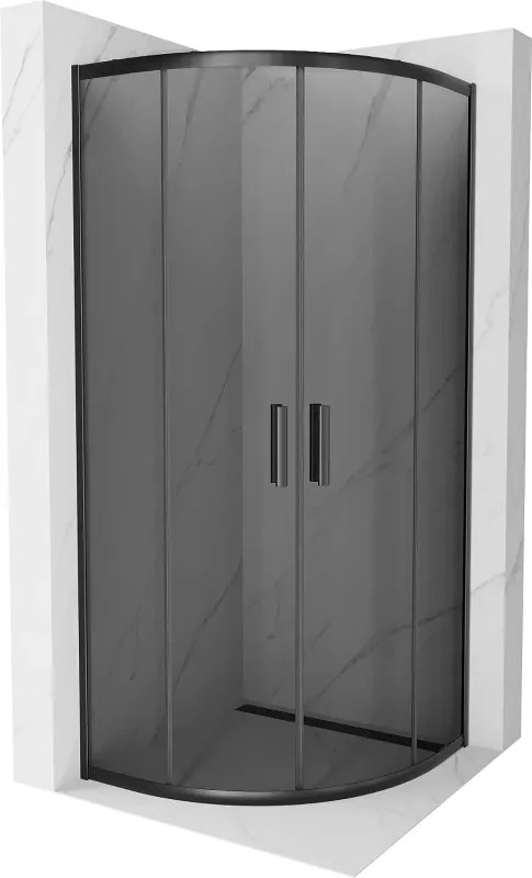 Mexen Rio halve ronde douchecabine 70 x 70 cm, grafiet, zwart - 863-070-070-70-40