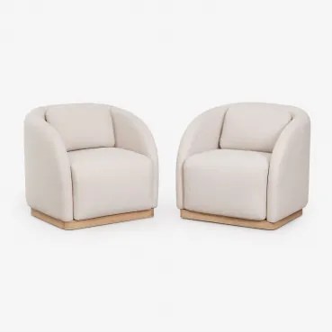 Set Van 2 Fauteuils Van Acaciahout Verona Lichte Acaciekleur - Sklum