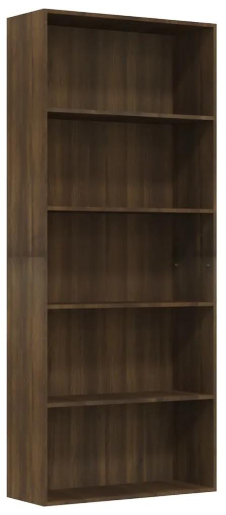 vidaXL Boekenkast 80x30x189 cm bewerkt hout bruineikenkleurig