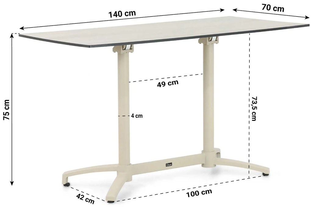 Tuinset 4 personen 140 cm Aluminium Zand/Beige Lifestyle Garden Furniture Lecce/Marano