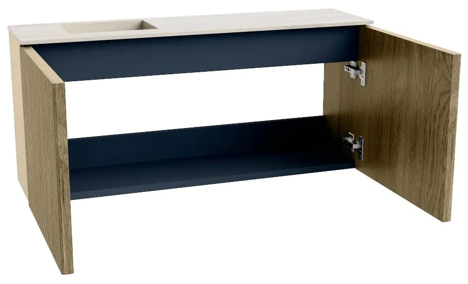 Mondiaz Joya DLux 90cm toiletmeubel dusk met wastafel faye links zonder kraangat meli
