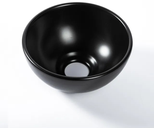 QeramiQ Dely Waskom - 20x20x9cm - keramiek - rond - mat zwart SW1102404