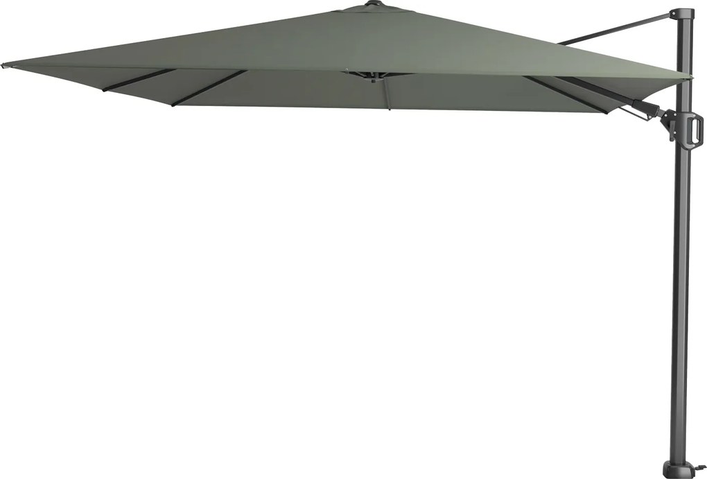 Platinum Challenger Zweefparasol T2 3x3 m - Olijf met voet en hoes