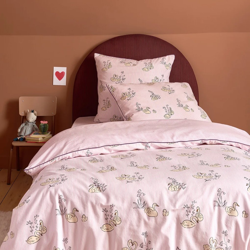 Kinderkussensloop 50% gerecycled katoen, Swan