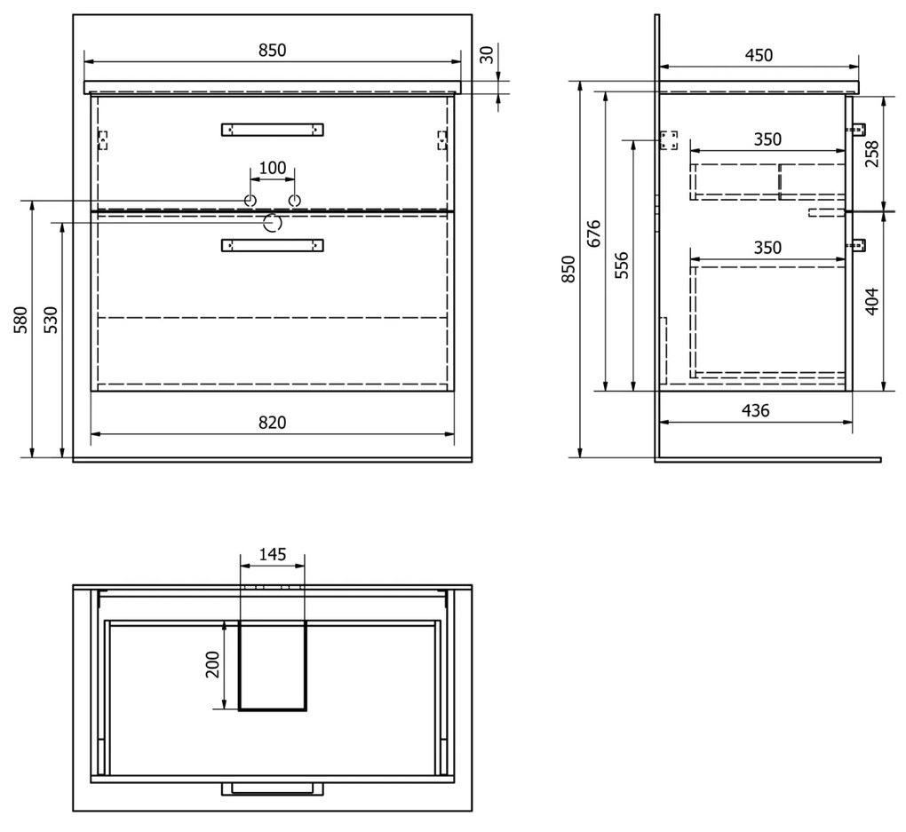 Aqualine Vega onderkast 82x43.6x68cm eiken