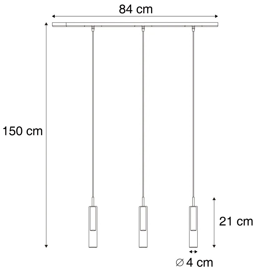 Modern railsysteem zwart met 3 hanglampen zwart met smoke glas 1-fase - Slimline Loyce Modern G9 Binnenverlichting Lamp