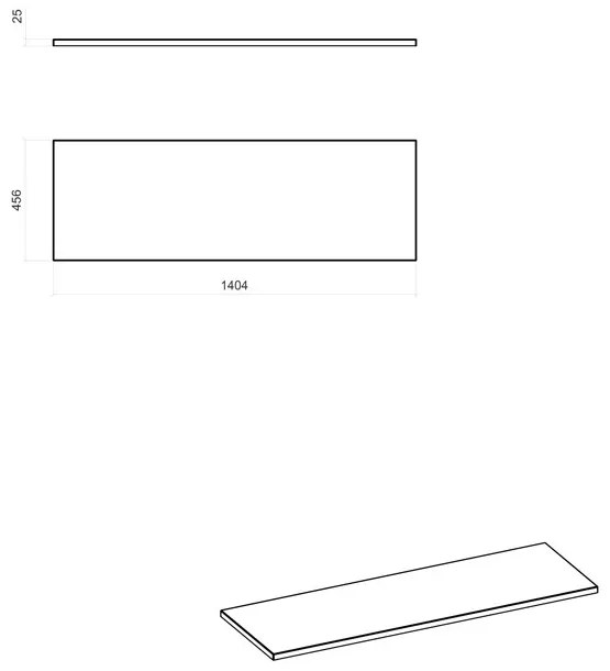 Comad Capri White 893 wastafel toppaneel 141x46cm wit