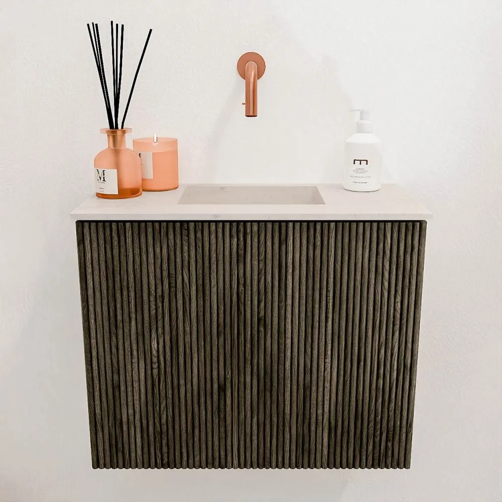 Mondiaz Joya DLux 50cm toiletmeubel shadow met wastafel faye midden zonder kraangat meli