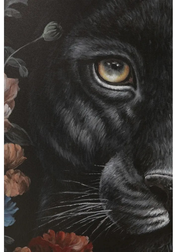 Kare Design Night Leo In Flower Schilderij Luipaard