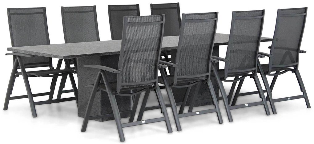 Tuinset 8 personen 300 cm Aluminium/Textileen /Graniet/Aluminium/textileen Grijs Presto Vasto/Graniet