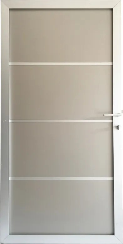 Tuindeur aluminium composiet Zilvergrijs met blank aluminium frame compleet (90 x 180 cm)