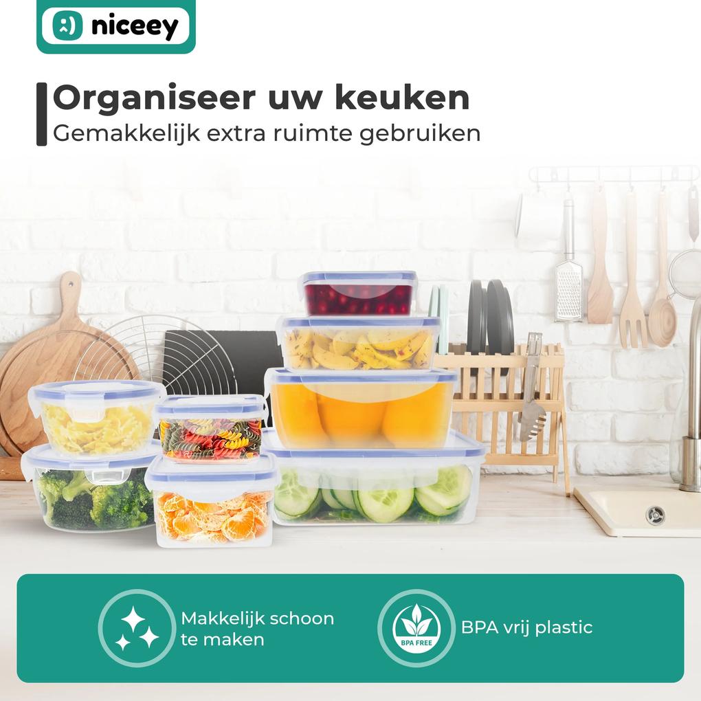 Niceey Meal Prep Bakjes - Set van 8 - Plastic