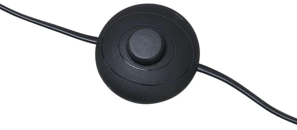 Art Deco vloerlamp zwart met smoke glas - Sandra