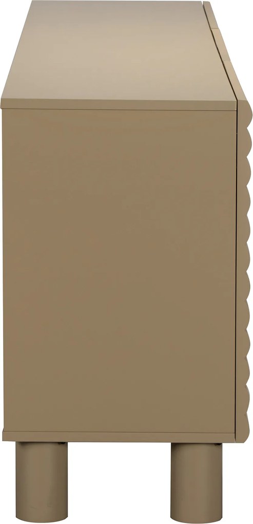 Dressoir Met Grote Ribbels Zandkleur 180 Cm - 180x40x75cm.