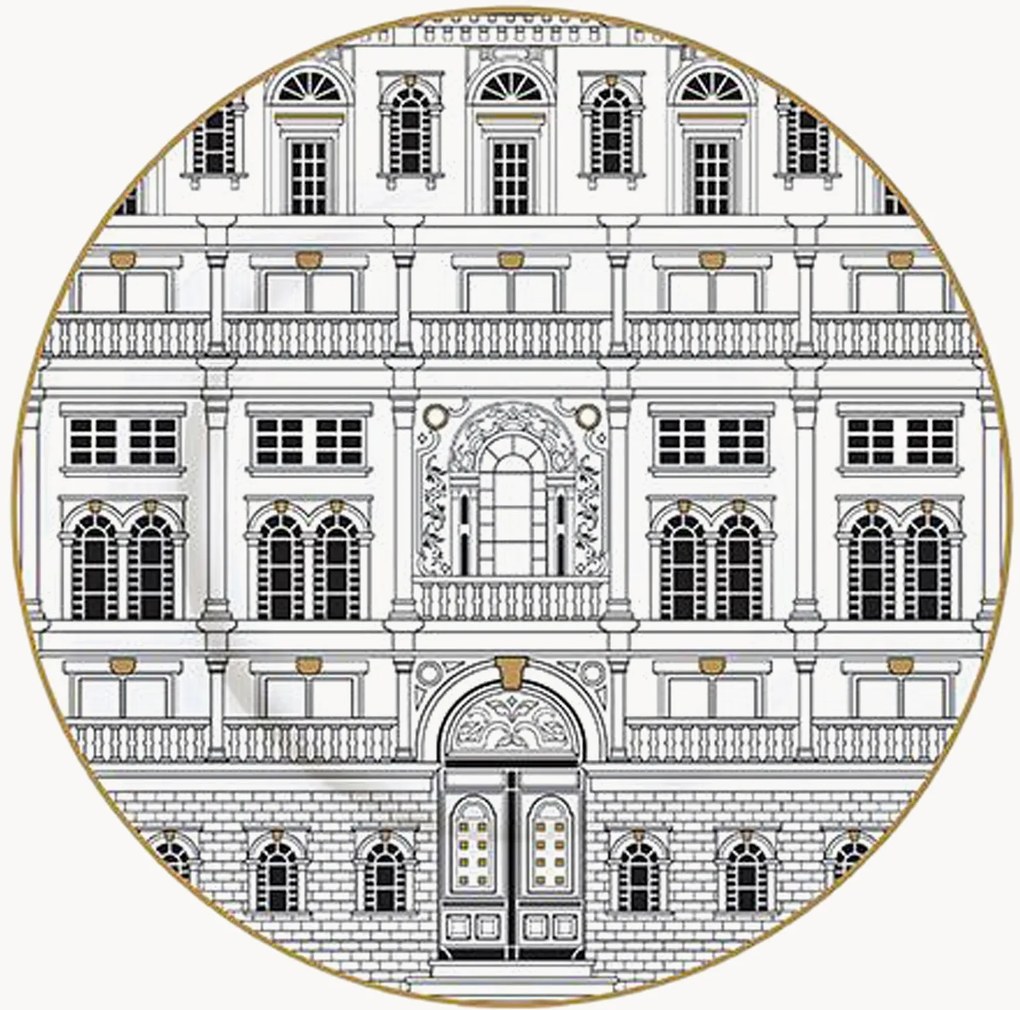 Porseleinen dessertborden Palazzo, 4-delig