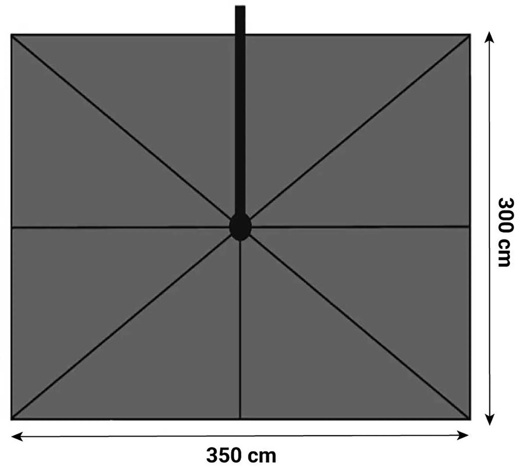 Zweefparasol 3x3.5m S2 Excellent (excl. voet) Grijs-antraciet Camello Luna