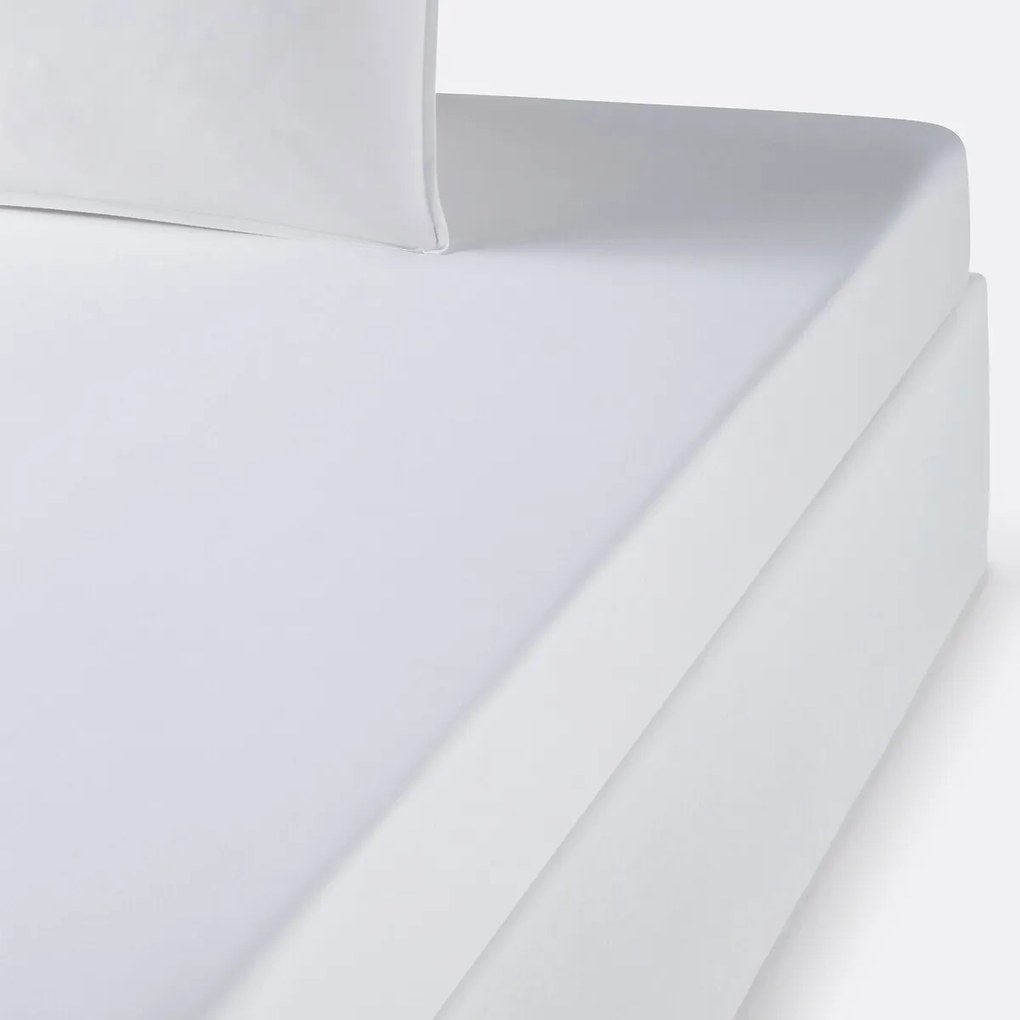 Effen hoeslaken in biologisch perkalkatoen