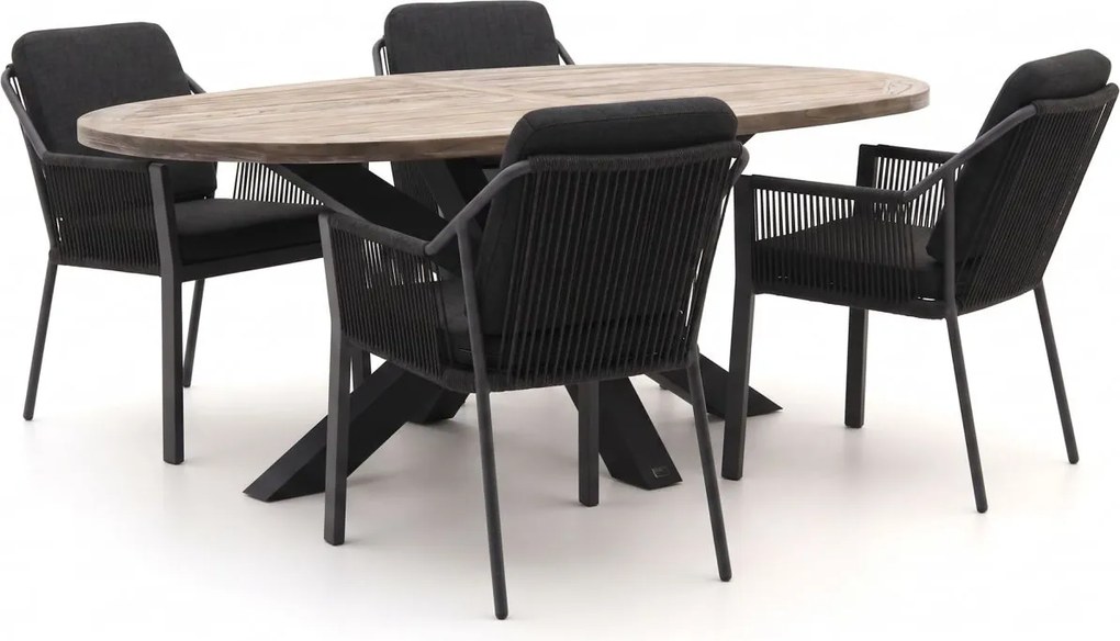 Diningset Tierra Outdoor | 4 personen | Tuinset teakhout | 5-delig | Kees Smit Tuinmeubelen