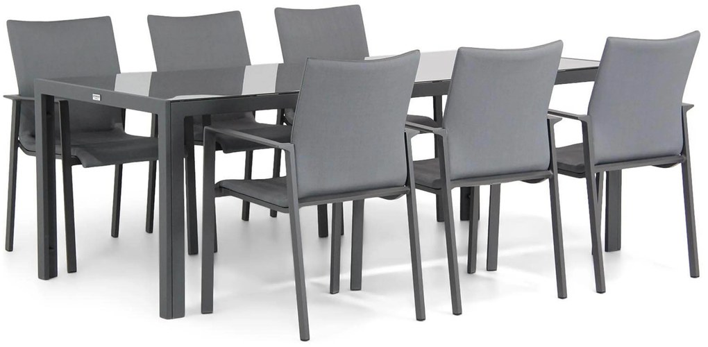 Tuinset 6 personen 210 cm Aluminium/textileen Grijs Lifestyle Garden Furniture Rome/Mondello