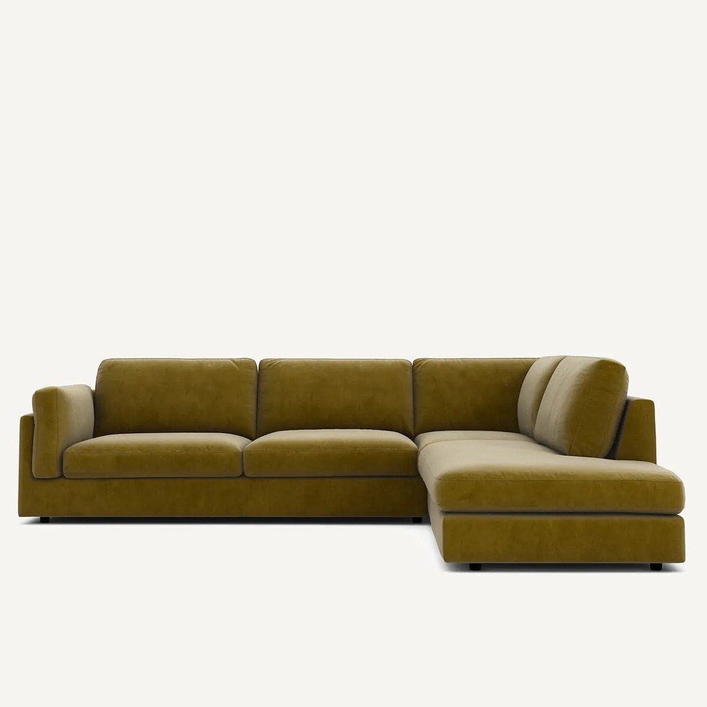 Hoekslaapbank met longchair van badstof, César