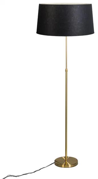 Vloerlamp goud/messing met kap zwart 45 cm verstelbaar - Parte Klassiek / Antiek E27 cilinder / rond Binnenverlichting Lamp