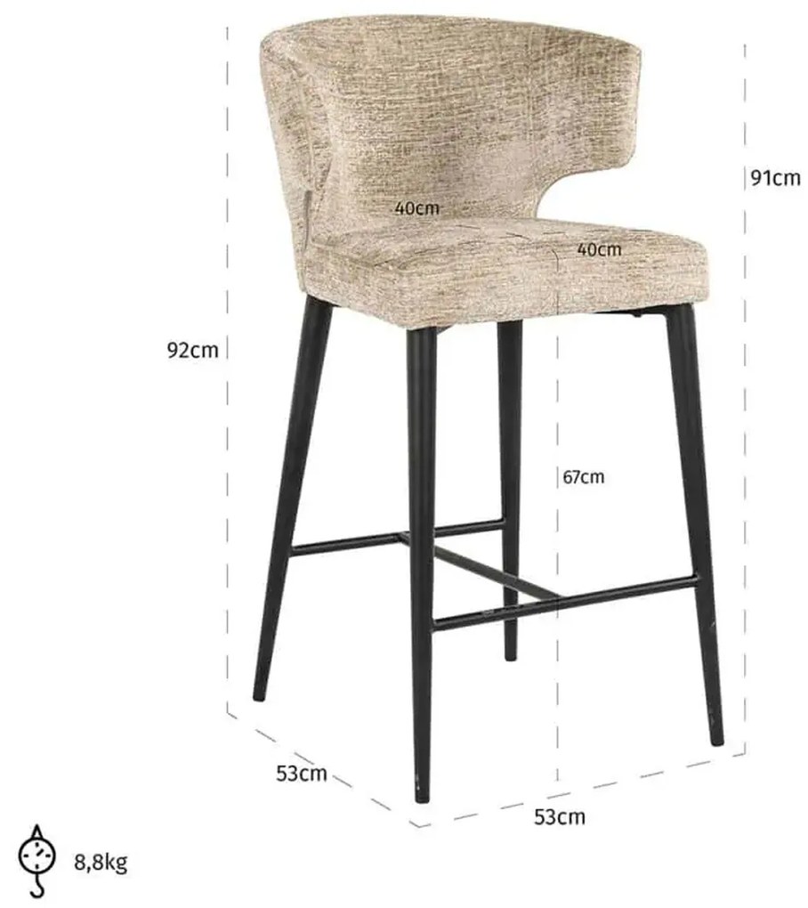 Richmond Interiors Taylor Counterstoel Zachte Fusion Stof Zand