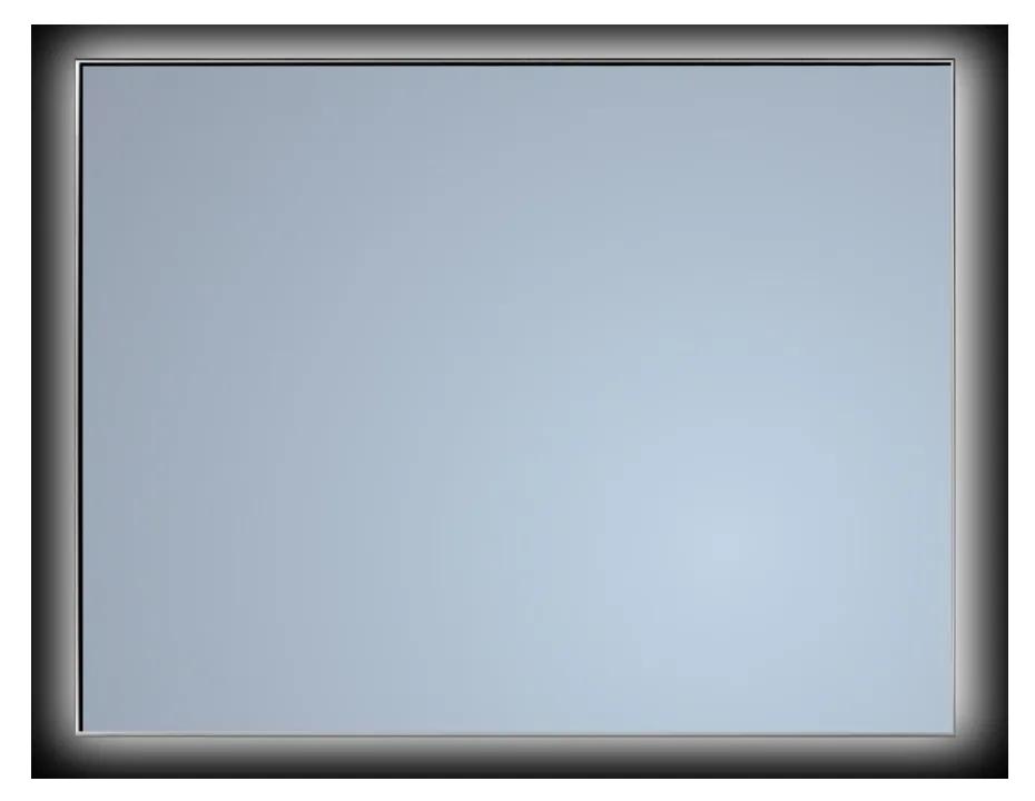 Badkamerspiegel Sanicare Q-Mirrors Ambiance 'Warm White' LED-verlichting Handsensor Schakelaar 70x65x3,5 cm Zwarte Omlijsting