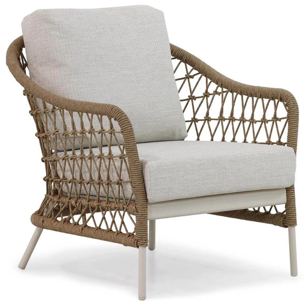 Stoel en Bank Loungeset 5 personen Wicker/Aluminium/Aluminium/wicker Taupe Coco Bali