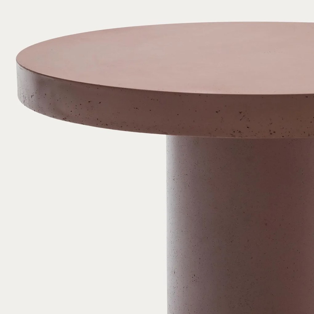Kave Home Aiguablava Cement Eettafel Rond Terracotta 90 Cm - 90 X 90cm.