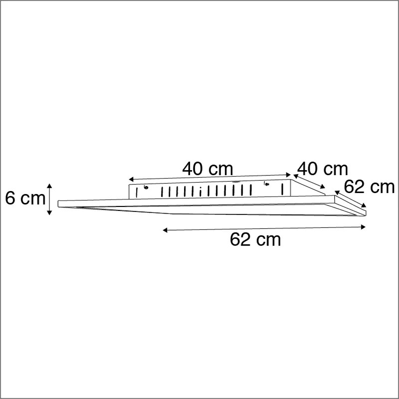 LED paneel wit 62 cm incl. LED met afstandsbediening - Orch Modern vierkant Binnenverlichting Lamp