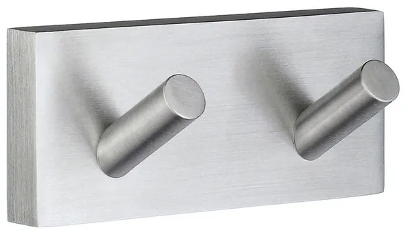 Smedbo House Handdoekhaak - 9x4cm - dubbel - geborsteld chroom RS356