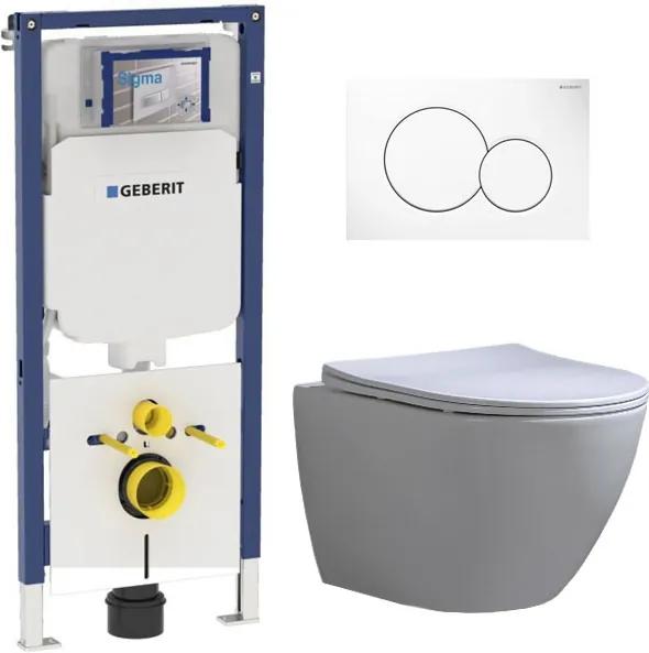 Geberit UP720 Toiletset - Inbouw WC Hangtoilet Wandcloset Rimfree - Shorty Flatline Sigma-01 Wit