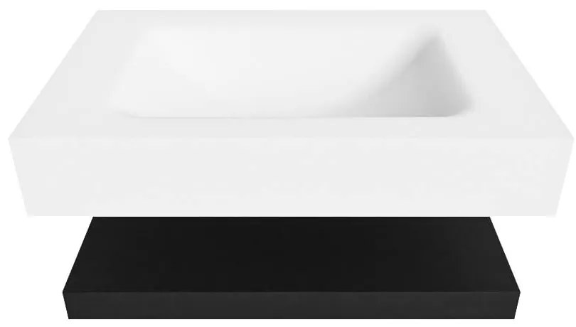 Zaro Alan badmeubel 70cm met planchet urban en vrijhangende wastafel cloud midden zonder kraangat talc
