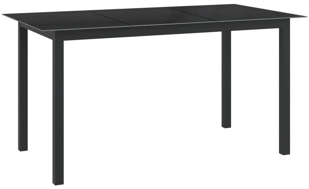 vidaXL Tuintafel 150x90x74 cm aluminium en glas zwart