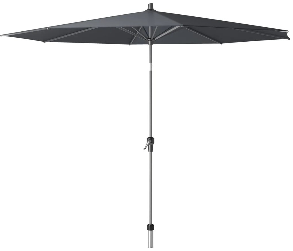 Platinum Riva stokparasol 3 m. rond - Antraciet met voet en hoes