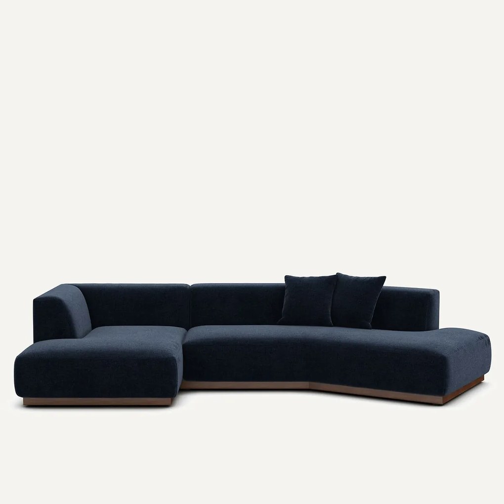 Hoekbank links in chenille fluweel, JACOPO