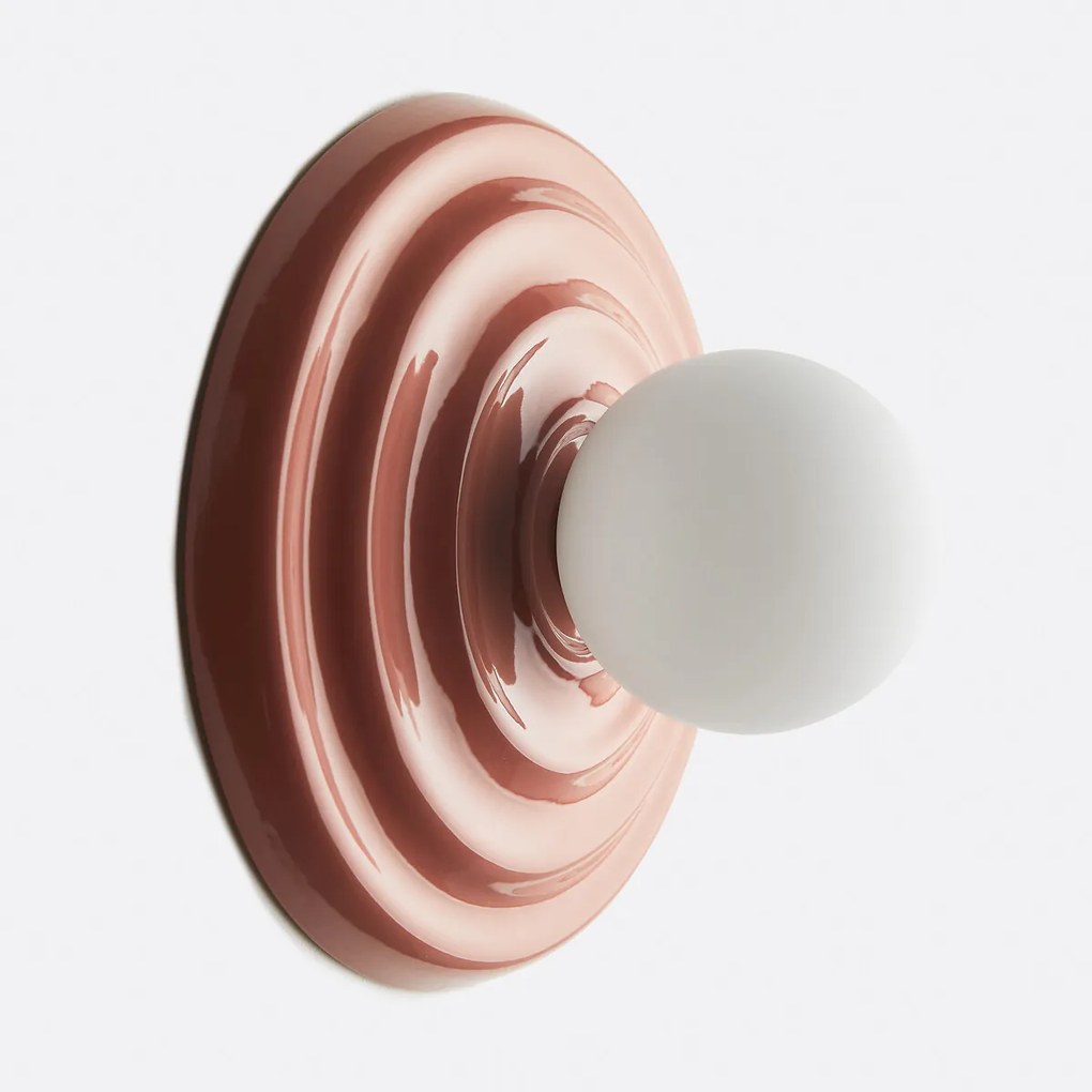 Wand- of plafondlamp, keramiek en opaline glas, diameter 24,5 cm, HOLI