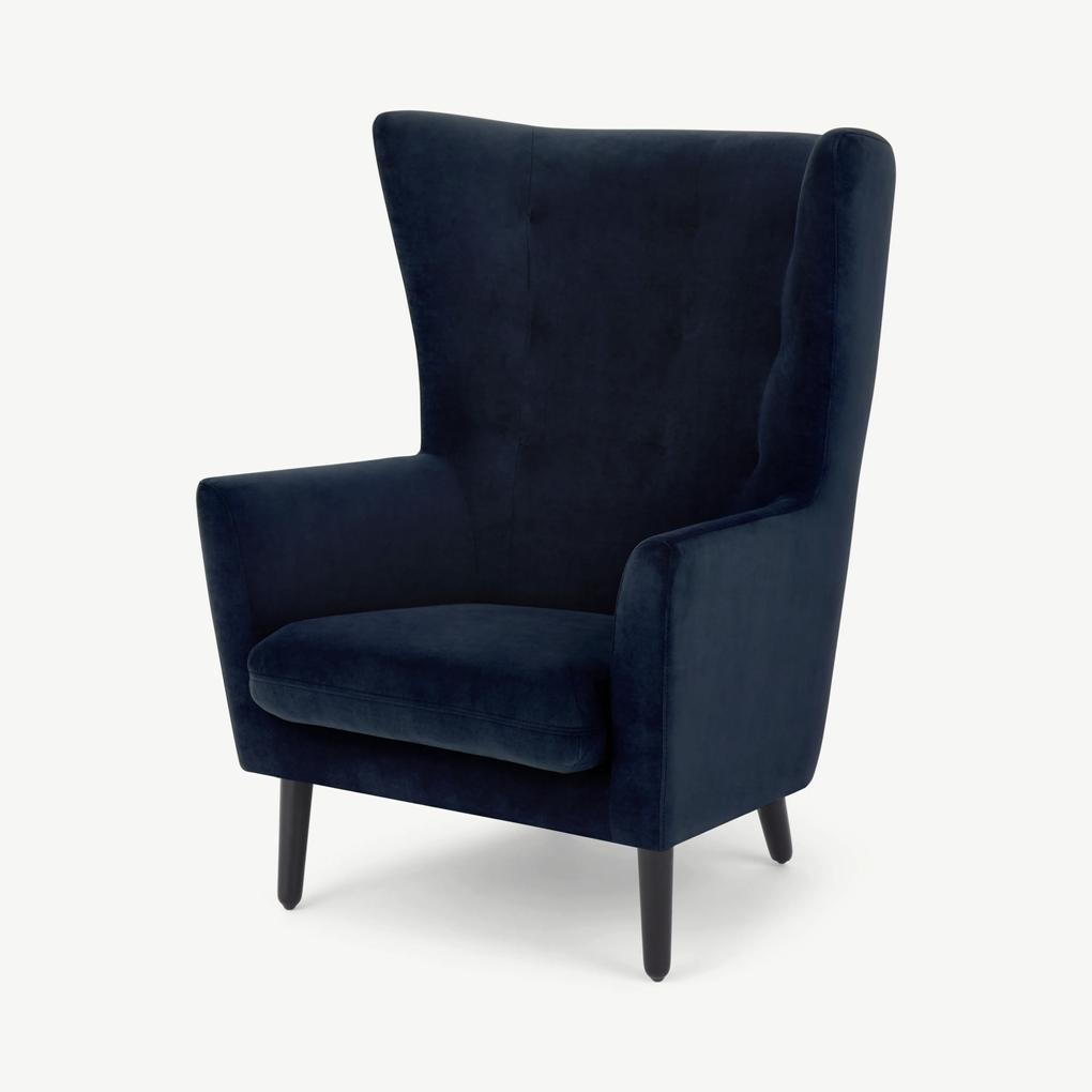 Dolton fauteuil, inktblauw fluweel