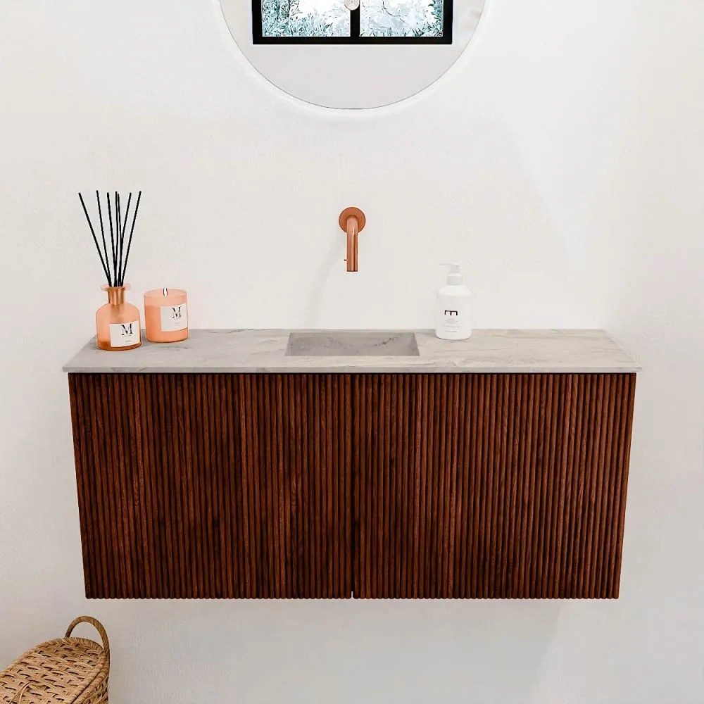 Mondiaz Joya DLux 90cm toiletmeubel ruby met wastafel faye midden zonder kraangat glace