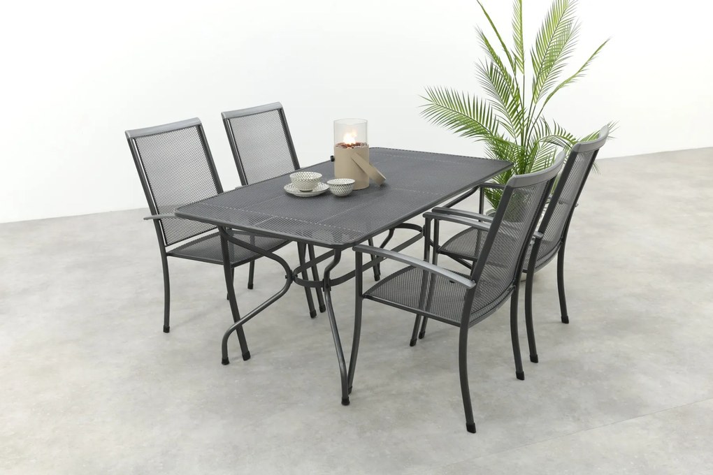 Royal Garden Balero stapelbare tuinset strekmetaal 160x90 cm.